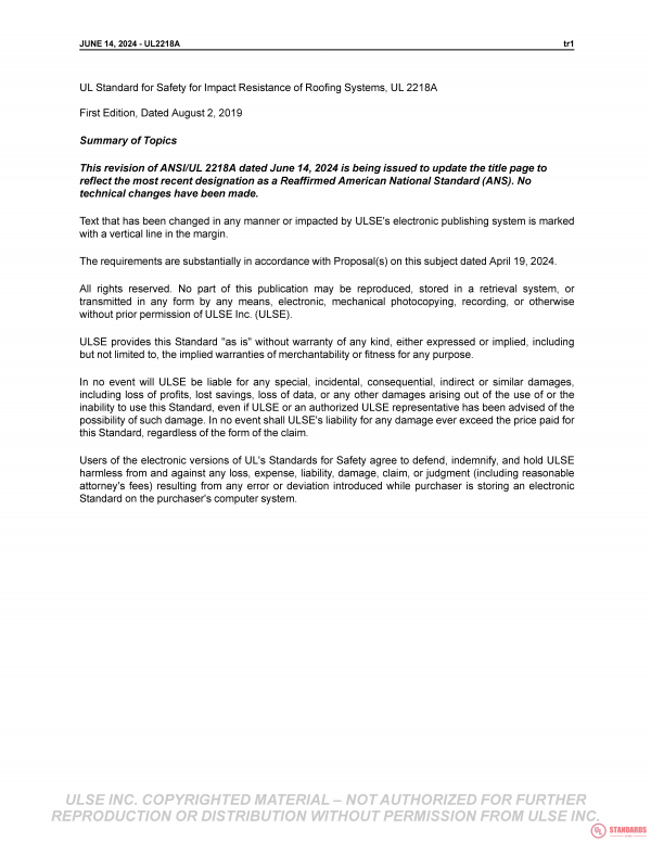 UL 2218A PDF UL 2218A PDF